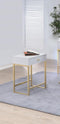 Coleen Side Table, White & Brass